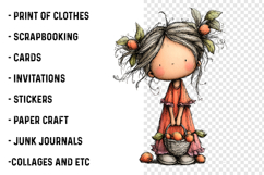 Watercolor Summer Fruit Girls Clipart Product Image 2