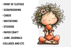 Watercolor Summer Fruit Girls Clipart Product Image 2