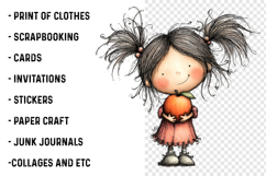 Watercolor Summer Fruit Girls Clipart Product Image 2