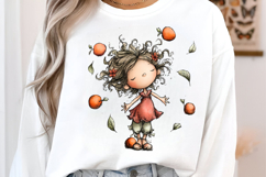 Watercolor Summer Fruit Girls Clipart Product Image 3