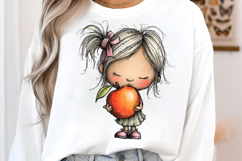 Watercolor Summer Fruit Girls Clipart Product Image 3