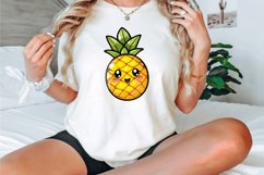 Watercolor Summer Kawaii Pineapple Clipart Bundle Product Image 2