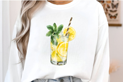 Watercolor Summer Lemon Glass Clipart Product Image 2