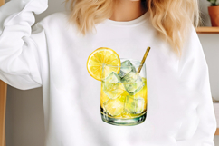 Watercolor Summer Lemon Glass Clipart Product Image 3