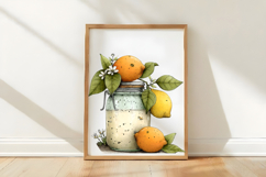 Watercolor Summer Lemon Jar Clipart Product Image 2