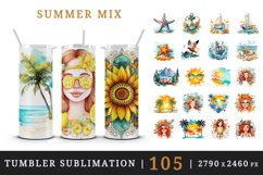 Watercolor summer nature nautical beach palm trees ship yacht sun girl sea ocean design wraps sublimation bundle for customize tumbler