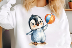 Watercolor Summer Penguin Clipart Product Image 3