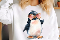 Watercolor Summer Penguin Clipart Product Image 3