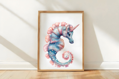 Watercolor Summer Seahorse Clipart Product Image 3