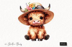 Cute Highland Cow PNG | Summer PNG Product Image 1