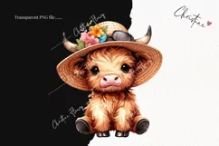 Cute Highland Cow PNG | Summer PNG Product Image 2