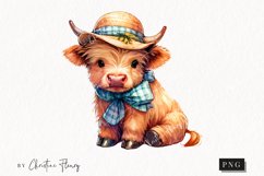 Summer Highland Cow PNG | Summer PNG Product Image 1