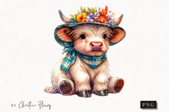 Summer Highland Cow PNG | Summer PNG Product Image 1