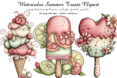 Watercolor Summer Treats Clipart Product Image 1