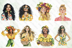 Watercolor Summer Vibe Clipart Bundle Product Image 5