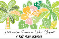 Watercolor Summer Vibe Clipart Product Image 1