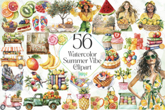 Watercolor Summer Vibe Clipart Bundle Product Image 1
