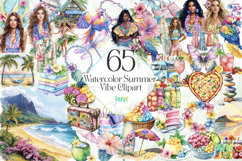 Watercolor Summer Vibe Clipart Product Image 1