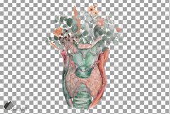 Watercolour sunburnt floral eucalyptus larynx with thyroid. Product Image 10