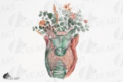 Watercolour sunburnt floral eucalyptus larynx with thyroid. Product Image 1