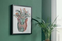 Watercolour sunburnt floral eucalyptus larynx with thyroid. Product Image 5