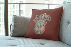 Watercolour sunburnt floral eucalyptus larynx with thyroid. Product Image 8