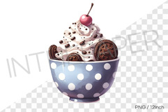 Cookies and cream polka dot cup sundae ice cream PNG clipart Product Image 1