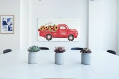 Watercolor sunflower &amp; red roses floral pick up trucks decor Product Image 8