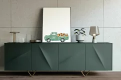 Watercolor sunflower & white roses floral pick up trucks png Product Image 10