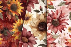 Watercolor Sunflower Digital Paper Bundle Product Image 6