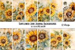 Watercolor Sunflower Backgrounds