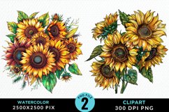 Watercolor Sunflower Exquisite Clipart Product Image 1