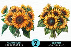 Watercolor Sunflower Illustration Clipart Product Image 1