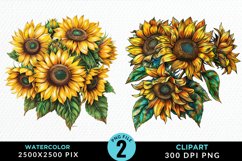 Watercolor Sunflower Clipart Bundle Product Image 3