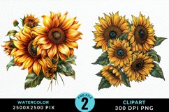 Watercolor Sunflower Clipart Bundle Product Image 2