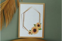 Watercolor sunflower bouquets copper frames ddecor design. Product Image 4