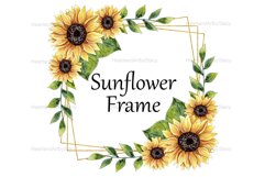 Cute Sunflower Floral Frame in Png format