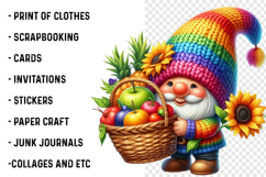 Watercolor Sunflower Gnomes Collection Clipart Product Image 2