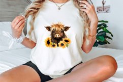 Watercolor Sunflower Highland Cows Collection Clipart Bundle Product Image 3
