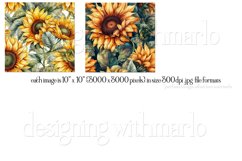 Watercolor Sunflowers Wind Spinners Sublimation Designs Product Image 3