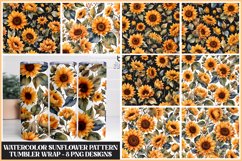 Watercolor Sunflower Pattern Sublimation Tumbler Wrap Bundle Product Image 1