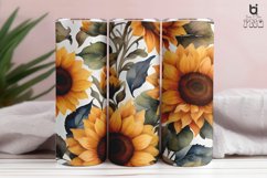 Watercolor Sunflower Pattern Sublimation Tumbler Wrap Bundle Product Image 3