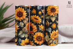 Watercolor Sunflower Pattern Sublimation Tumbler Wrap Bundle Product Image 5