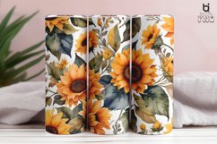 Watercolor Sunflower Pattern Sublimation Tumbler Wrap Bundle Product Image 7
