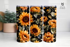 Watercolor Sunflower Pattern Sublimation Tumbler Wrap Bundle Product Image 8
