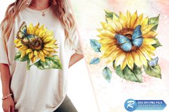 Sunflower With Butterfly Clipart Bundle Product Image 5