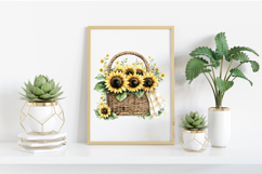 Watercolor Sunflower Summer Clipart Product Image 2