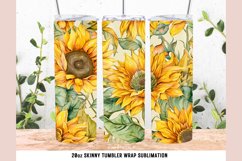 Sunflower Tumbler Sublimation Skinny Tumbler Wrap Product Image 1