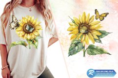 Sunflower With Butterfly Clipart Bundle Product Image 2