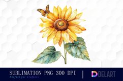 Sunflower With Butterfly Graphics Clipart Product Image 1